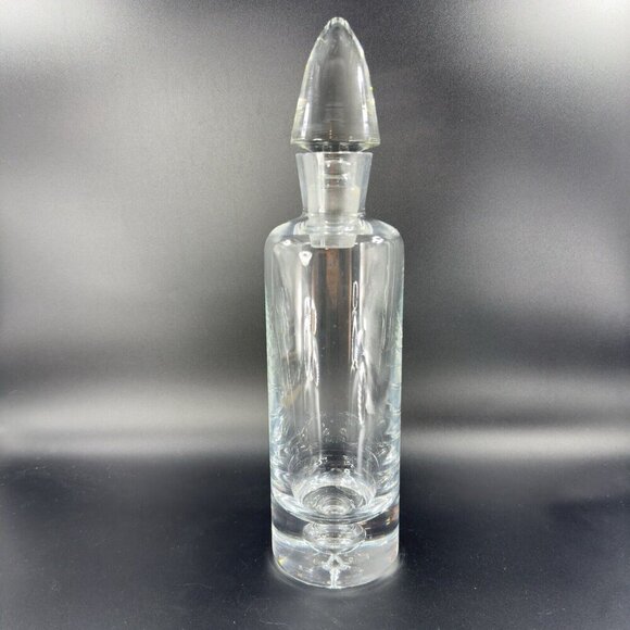 Heavy Crystal Glass Polish Decanter With Stopper Glass Bottle Air Bubble Bottom - Picture 16 of 16